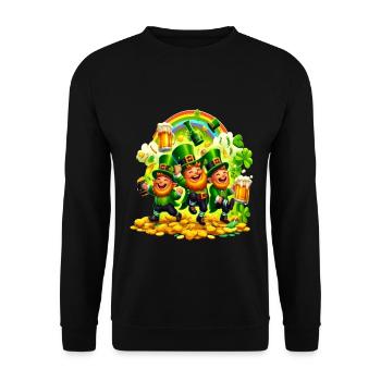 Rainbow Leprechaun (Irish Leprechaun) - Unisex Sweatshirt - black - Front - Alina (178cm) & Michal (187cm)