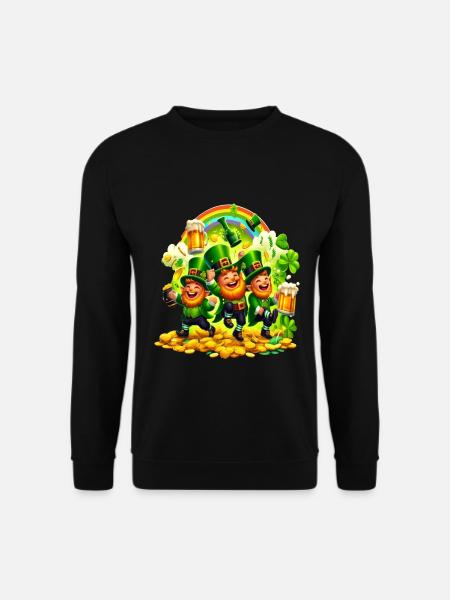 Rainbow Leprechaun (Irish Leprechaun) - Unisex Sweatshirt - black