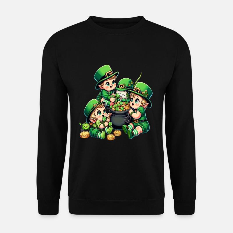 Happy Leprechaun (Irish Leprechaun) Babies - Unisex Sweatshirt - black