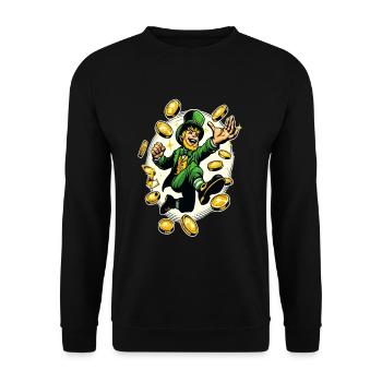 Lucky Leprechaun (Irish Leprechaun) - Unisex Sweatshirt - black - Front - Alina (178cm) & Michal (187cm)