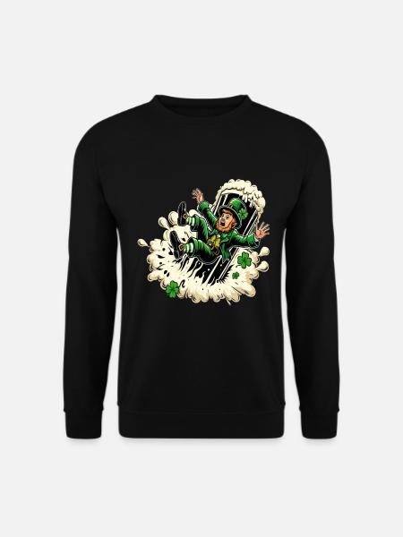 Falling Leprechaun (Irish Leprechaun) - Unisex Sweatshirt - black