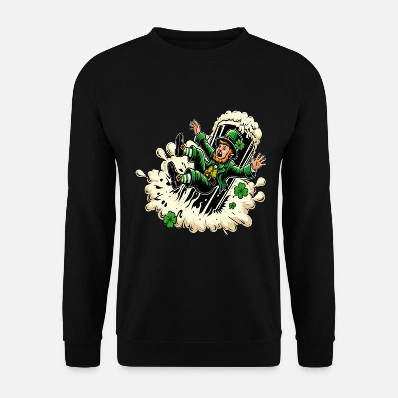 Falling Leprechaun (Irish Leprechaun) - Unisex Sweatshirt - black