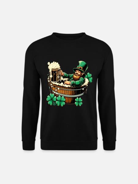 Bathing Leprechaun (Irish Leprechaun) - Unisex Sweatshirt - black