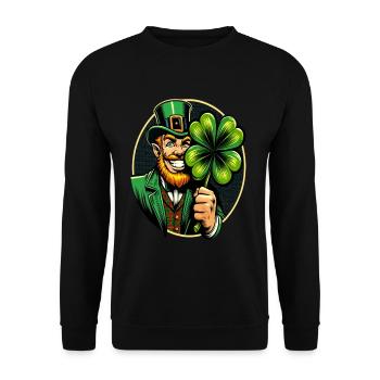 Shamrock Leprechaun (Irish Leprechaun) - Unisex Sweatshirt - black - Front - Alina (178cm) & Michal (187cm)