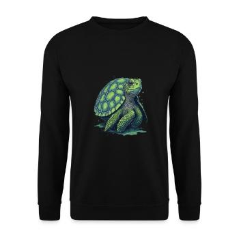 Save the turtle, save nature, save the world - Unisex Sweatshirt - black - Front - Alina (178cm) & Michal (187cm)