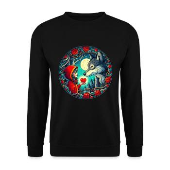 Conte de fées Le petit chaperon rouge Loup Cœur d’enfant Bien-être animal - Sweat-shirt Unisexe - noir - Devant - Alina (178cm) & Michal (187cm)