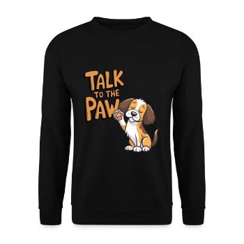 Small Dog Paw Mistress Cute Dog School - Unisex Sweatshirt - black - Front - Alina (178cm) & Michal (187cm)