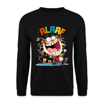 Carnival Tiger Kölle Alaaf Costume Cologne Funny - Unisex Sweatshirt - black - Front - Alina (178cm) & Michal (187cm)