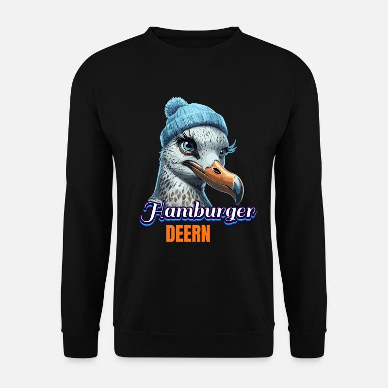 Hamburg Hamburger Deern Norddeutsch Möwe Beanie - Unisex Pullover - Schwarz