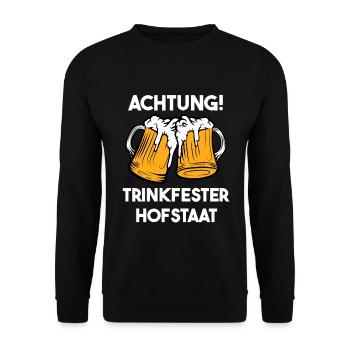 Schützenfest Hofstaat Spruch Bier Schützenkönig - Unisex Pullover - Schwarz - Vorne - Alina (178cm) & Michal (187cm)