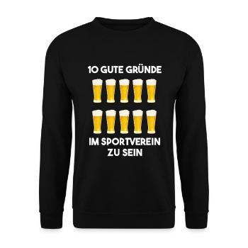 Sportverein Spruch Bier und Sportfest - Unisex Pullover - Schwarz - Vorne - Alina (178cm) & Michal (187cm)