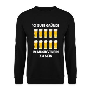 Musikverein Spruch Schützenfest Kapelle Bier Musik - Unisex Pullover - Schwarz - Vorne - Alina (178cm) & Michal (187cm)