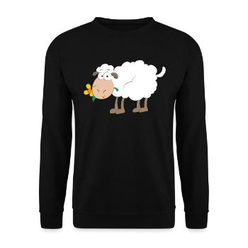 Schaf - Unisex Pullover - Schwarz - Vorne - Alina (178cm) & Michal (187cm)