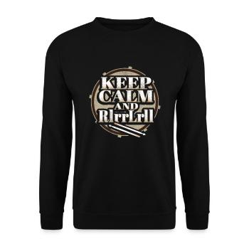 Drums and drums Power KEEP CALM AND RlrrLrll - Unisex Sweatshirt - black - Front - Alina (178cm) & Michal (187cm)