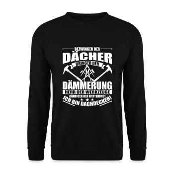 Dachdecker Dachdeckerin Dachspengler - Unisex Pullover - Schwarz - Vorne - Alina (178cm) & Michal (187cm)