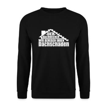 Dachdecker Dachdeckerin Dachspengler - Unisex Pullover - Schwarz - Vorne - Alina (178cm) & Michal (187cm)