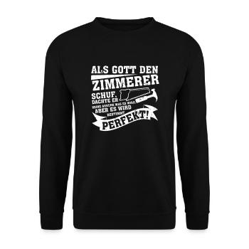 Zimmermann Zimmerer Zimmerleute - Unisex Pullover - Schwarz - Vorne - Alina (178cm) & Michal (187cm)