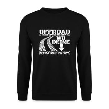 Offroad Geländewagen - Unisex Pullover - Schwarz - Vorne - Alina (178cm) & Michal (187cm)