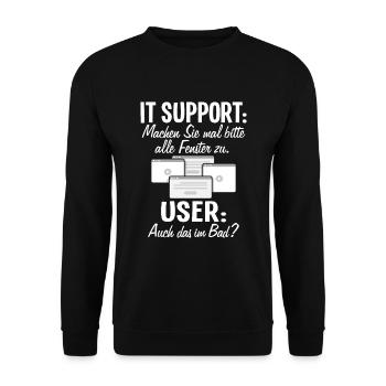 Informatiker, IT, Softwareentwickler, Nerd, Admin - Unisex Pullover - Schwarz - Vorne - Alina (178cm) & Michal (187cm)