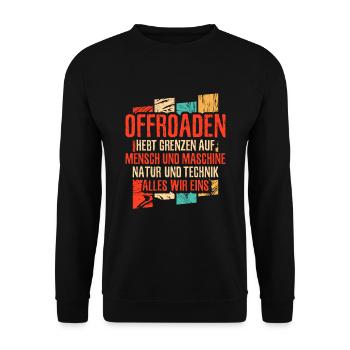 Offroad Geländewagen 4x4 Allrad - Unisex Pullover - Schwarz - Vorne - Alina (178cm) & Michal (187cm)