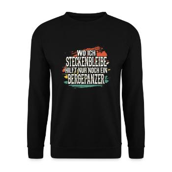 Offroad Geländewagen 4x4 Allrad - Unisex Pullover - Schwarz - Vorne - Alina (178cm) & Michal (187cm)