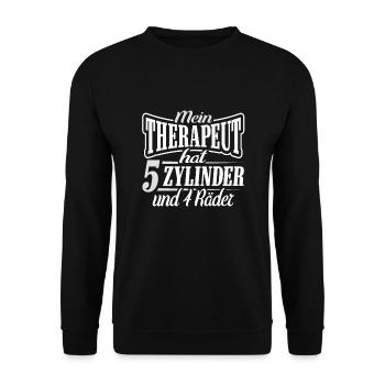 5 Zylinder Fünfzylinder 2.5TFSI Turbo - Unisex Pullover - Schwarz - Vorne - Alina (178cm) & Michal (187cm)
