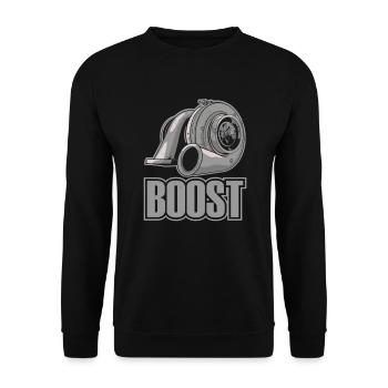 Turbo Boost Pressure Power Turbocharger I like big boost - Unisex Sweatshirt - black - Front - Alina (178cm) & Michal (187cm)