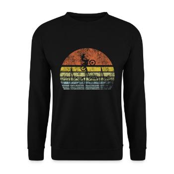 Vintage Motocross Dirt Bike Heartbeat Pulse ECG - Unisex Sweatshirt - black - Front - Alina (178cm) & Michal (187cm)