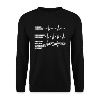 5 Zylinder Fünfzylinder 2.5TFSI Turbo - Unisex Pullover - Schwarz - Vorne - Alina (178cm) & Michal (187cm)