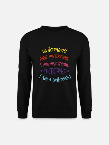 Je suis une licorne licorne - Sweat-shirt Unisexe - noir
