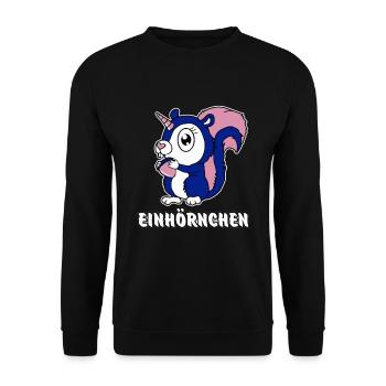 Einhörnchen - Unisex Pullover - Schwarz - Vorne - Alina (178cm) & Michal (187cm)