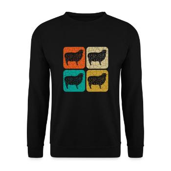 Rectangle de mouton Vintage mouton - cadeau drôle - Sweat-shirt Unisexe - noir - Devant - Alina (178cm) & Michal (187cm)