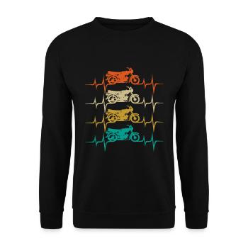 Simson Cyclomoteur S51 Vintage Vintage Gift - Sweat-shirt Unisexe - noir - Devant - Alina (178cm) & Michal (187cm)