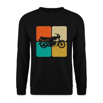 Conception de cadeau de voiture classique Simson Moped S51 - Sweat-shirt Unisexe - noir - Devant - Alina (178cm) & Michal (187cm)