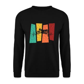 Simson Funny Moped Driver Gift Vintage - Unisex Sweatshirt - black - Front - Alina (178cm) & Michal (187cm)