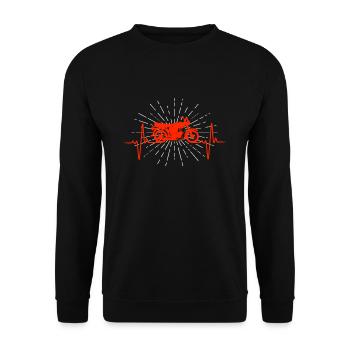 Simson Moped S51 voiture classique cadeau rouge - Sweat-shirt Unisexe - noir - Devant - Alina (178cm) & Michal (187cm)