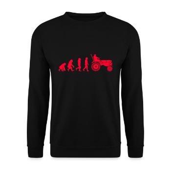 Landwirt Evolution Bauer Geschenk - Unisex Pullover - Schwarz - Vorne - Alina (178cm) & Michal (187cm)