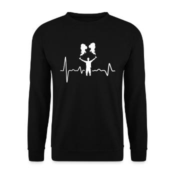 Heartbeat Pyro Heartbeat du Nouvel An - Sweat-shirt Unisexe - noir - Devant - Alina (178cm) & Michal (187cm)