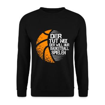 der tut nix der will nur basketball spielen - Unisex Pullover - Schwarz - Vorne - Alina (178cm) & Michal (187cm)
