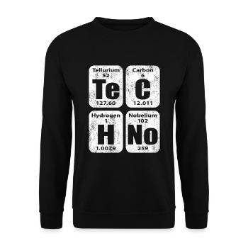 Rave Techno Disco EDM und Hardstyle Dj Designs - Unisex Pullover - Schwarz - Vorne - Alina (178cm) & Michal (187cm)