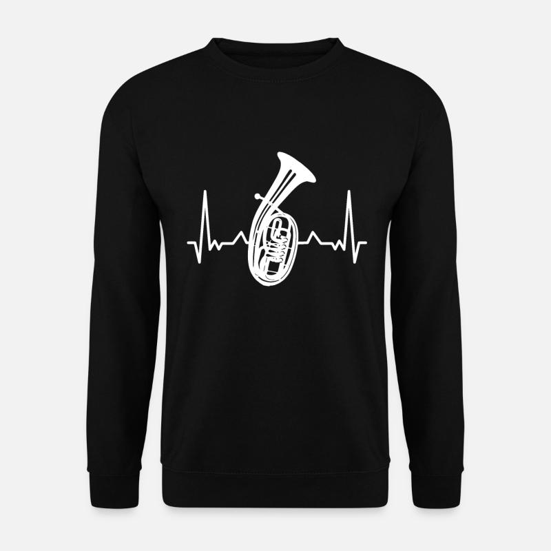 Tenorhorn Blechblasinstrument Musikinstrument - Unisex Pullover - Schwarz