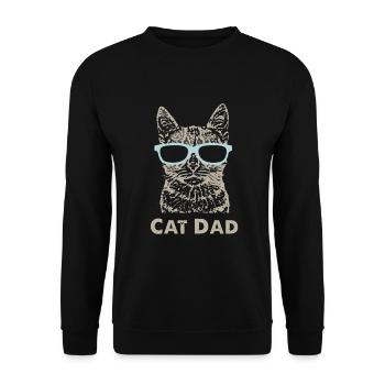 Cat Dad - Unisex Pullover - Schwarz - Vorne - Alina (178cm) & Michal (187cm)