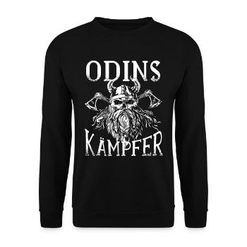 Wikinger Odin Kämpfer Keltisch Götter - Unisex Pullover - Schwarz - Vorne - Alina (178cm) & Michal (187cm)