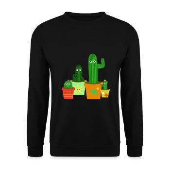 Kaktus - Unisex Pullover - Schwarz - Vorne - Alina (178cm) & Michal (187cm)