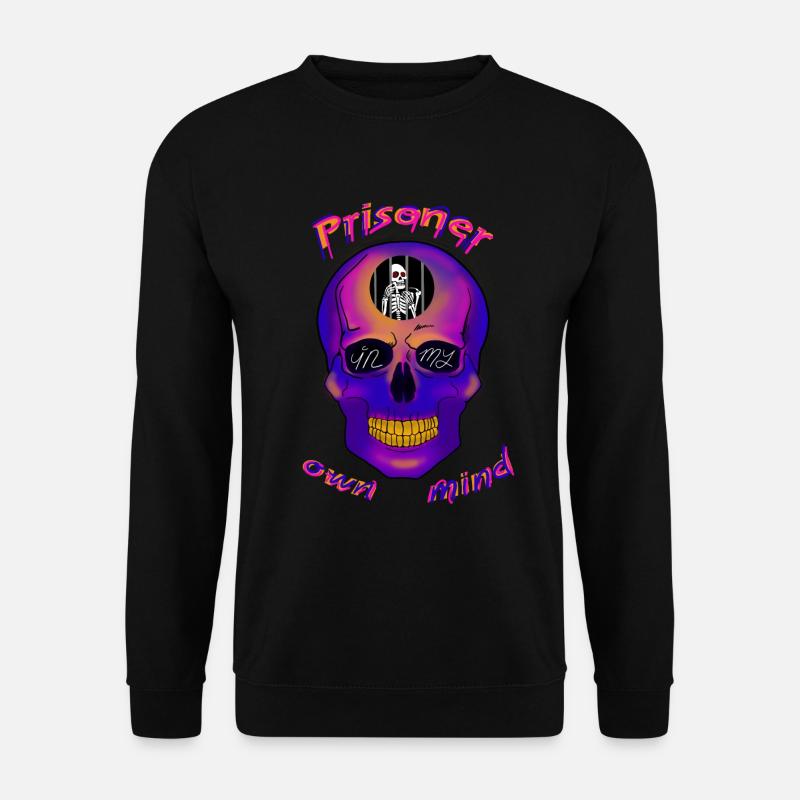 Prisoner in my own mind Totenkopf Geschenk Sprüche - Unisex Pullover - Schwarz