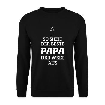 So sieht der beste Papa der Welt aus - Unisex Pullover - Schwarz - Vorne - Alina (178cm) & Michal (187cm)