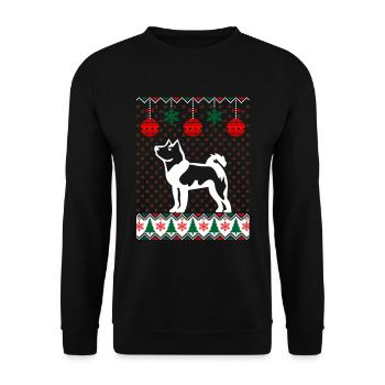 Chien Akita de Noël - Sweat-shirt Unisexe - noir - Devant - Alina (178cm) & Michal (187cm)