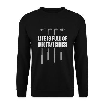 Golf funny saying humor - Unisex Sweatshirt - black - Front - Alina (178cm) & Michal (187cm)
