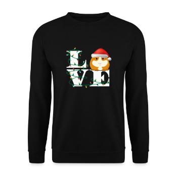 Cochon d'Inde aime Noël - Sweat-shirt Unisexe - noir - Devant - Alina (178cm) & Michal (187cm)