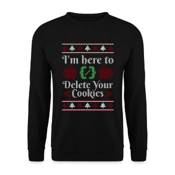 Programmer Deleting Ugly Christmas Cookies - Unisex Sweatshirt - black - Front - Alina (178cm) & Michal (187cm)